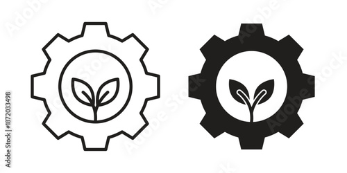 Green technology icons. Vector graphic. Editable vector stroke. EPS 10.