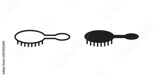 Hair brush icons. Vector graphic. Editable vector stroke. EPS 10.