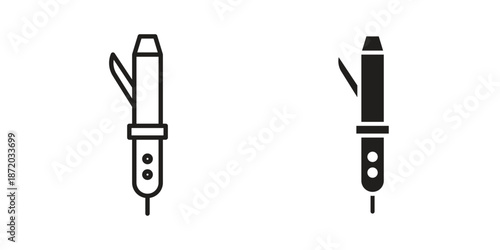 Hair curler icons. Vector graphic. Editable vector stroke. EPS 10.