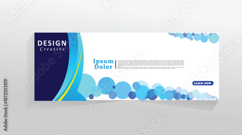 Modern vector banner template for social media and web, horizontal banner for cover, promotion banner tempalate for digital product and services, abstract blue colour web banner. eps 10