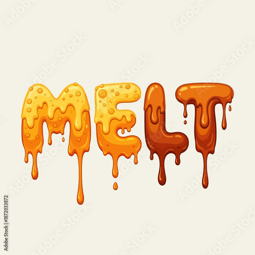 Melting Sweet Dripping Text Illustration