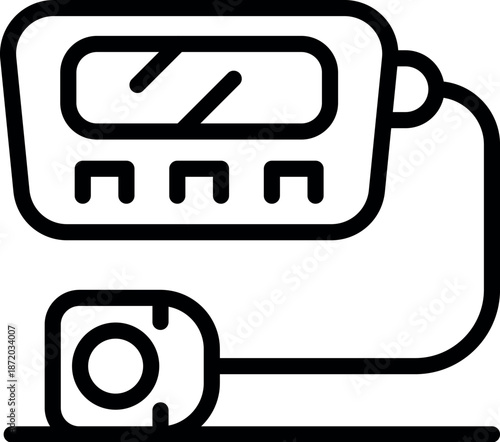 Glucometer icon represents blood glucose testing, symbolizing diabetes management and healthcare