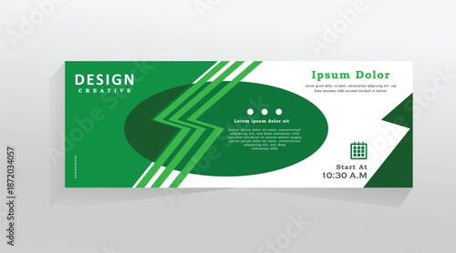 Business design template for social media, cover header, vector abstract banner web template, green colour banner template. promotion banner tempalate for digital product, vector template with eps 10
