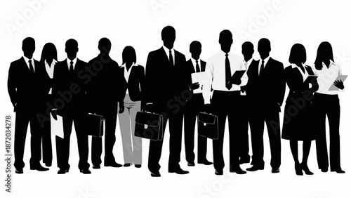 Diverse Group of Business Professionals Standing Together.