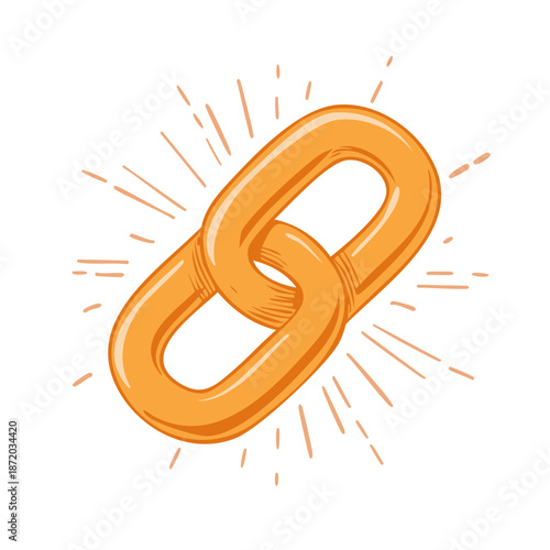 Connected Gold Chain Rings Linking for Internet Security Data Connection Concept