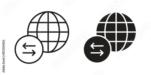 Import export icons. Vector graphic. Editable vector stroke. EPS 10.