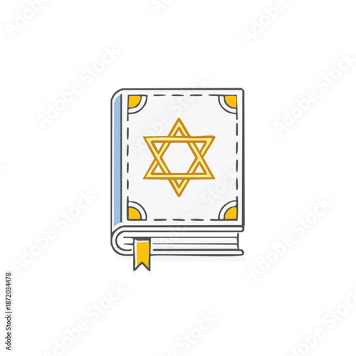Jewish prayer book with star of david religious illustration