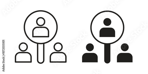 Job candidate icons. Vector graphic. Editable vector stroke. EPS 10.