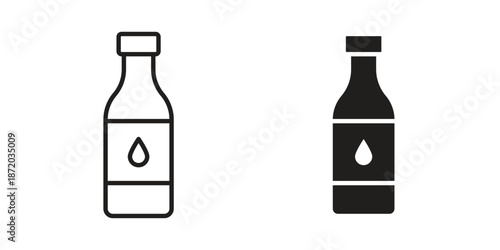 Juice bottle icons. Vector graphic. Editable vector stroke. EPS 10.