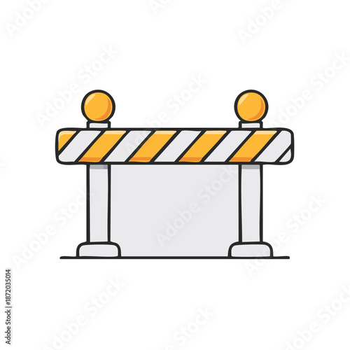 Road Construction Barrier Warning Illustration Icon Vector Design