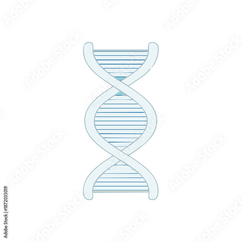 Dna Molecule Diagram Structure Representation on Plain Background