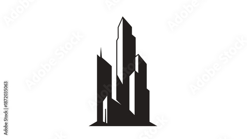 Black Silhouette of Modern City Skyline 2.