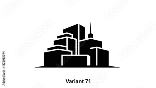 Black Silhouette of Modern City Skyline Graphic.