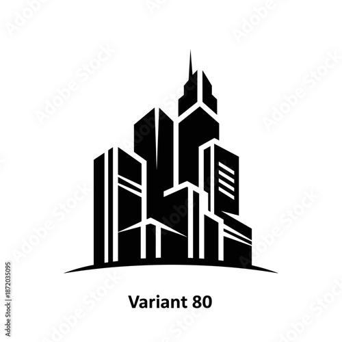 Black Silhouette of Modern City Skyline 12.