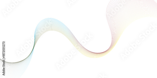 Abstract flowing wave lines in gradient colors of soft blue and golden yellow on a white background,
smooth curves creating a sense of motion and harmony