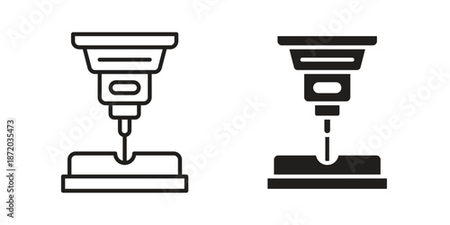 Laser machine icons. Vector graphic. Editable vector stroke. EPS 10.