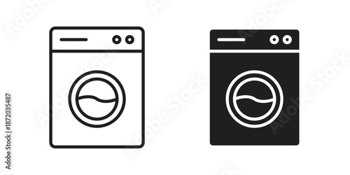 Laundry icons. Vector graphic. Editable vector stroke. EPS 10.