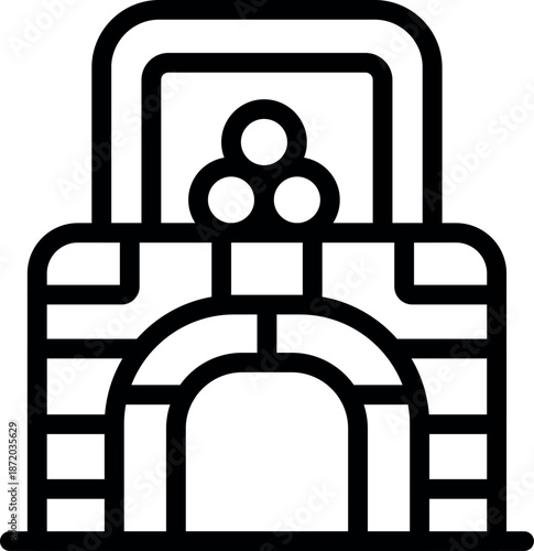 Traditional clay pizza oven baking delicious pizzas in italian restaurant