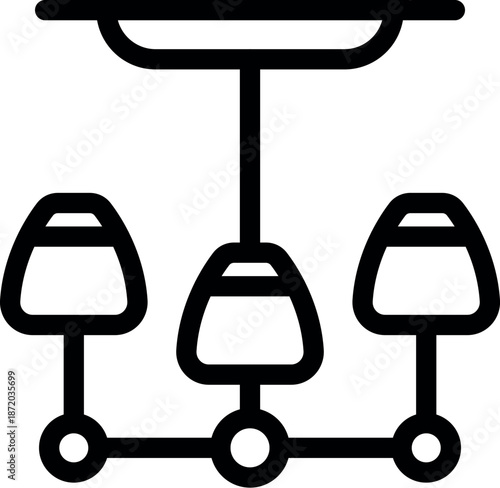 Three cabins of a cable car transportation system hanging from a cable, providing a scenic and efficient mode of transport