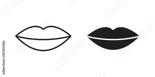Lips icons. Vector graphic. Editable vector stroke. EPS 10.