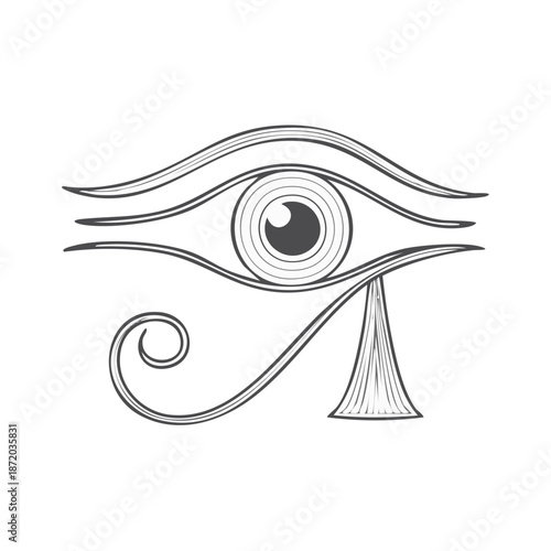 Minimalist Eye of Horus Illustration - Ancient Egyptian Symbol of Protection and Royal Power
