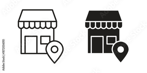 Local store icons. Vector graphic. Editable vector stroke. EPS 10.