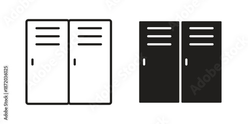 Locker icons. Vector graphic. Editable vector stroke. EPS 10.