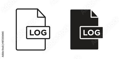 log file icons. Vector graphic. Editable vector stroke. EPS 10.