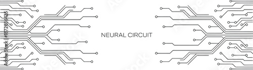 Neural Circuit Vector Graphics Technology Background Illustrations Collection Abstract Connections Electronic Pathways Line Art Design Elements
