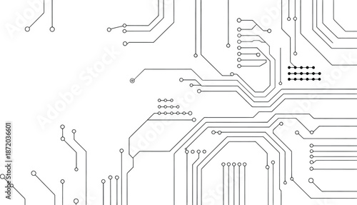 Circuit Board Vector Graphics Set Motherboard Illustrations Collection Technology Background Black Line Designs Electronics Vector Template Abstract Connection

