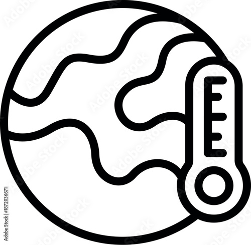 Global warming and climate change concept with earth and thermometer measuring high temperature