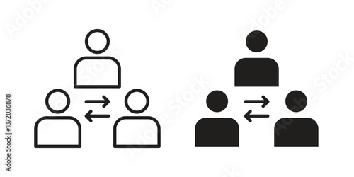 Mediator icons. Vector graphic. Editable vector stroke. EPS 10.