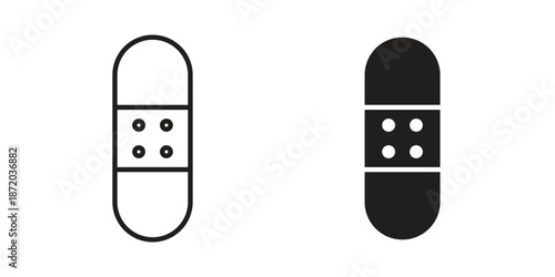 Medical patch icons. Vector graphic. Editable vector stroke. EPS 10.