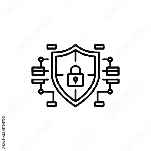 Medical Cyber Security Line Icon