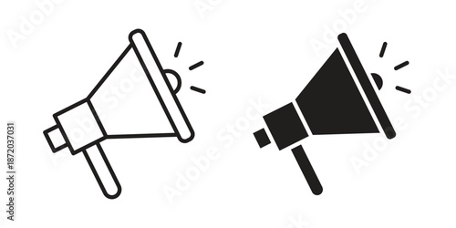 Megaphone icons. Vector graphic. Editable vector stroke. EPS 10.