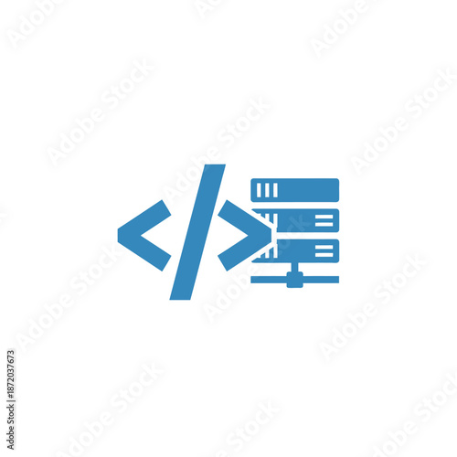 Web development illustration on a computer screen displaying coding elements