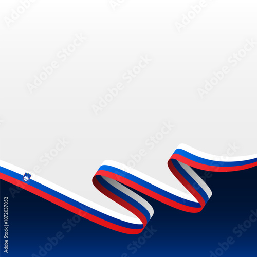 Slovenia National Symbol Frame. Slovenian Flag Background Horizontal Rectangle Template.