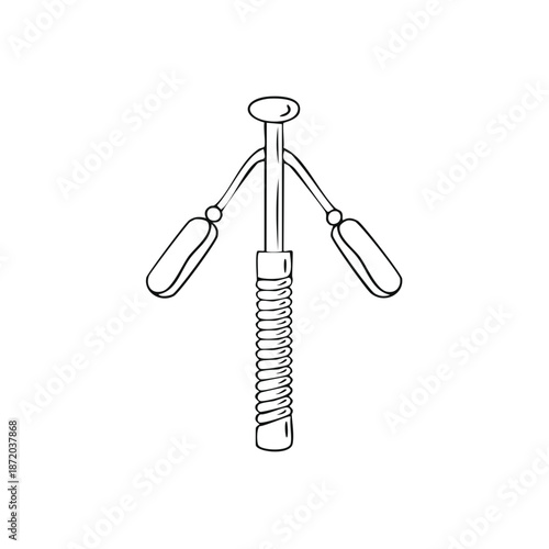 Isolated outline of a metal hand expander for wrist exercises promoting strength and fitness at home gym