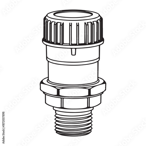 Mechanical engineering parts line art illustration