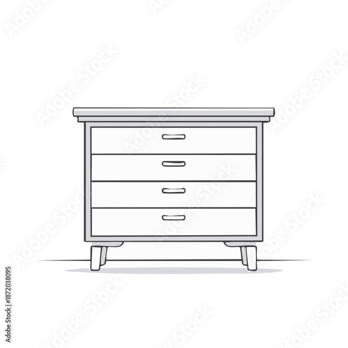 Sketch style dresser with drawers for organization storage furniture