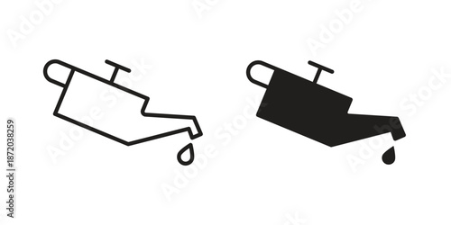 Oil can icons. Vector graphic. Editable vector stroke. EPS 10.