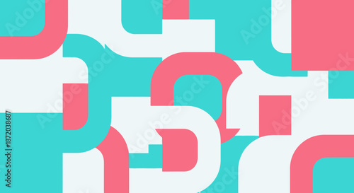 A vibrant and playful vector background featuring a maze of rounded shapes and colorful blocks