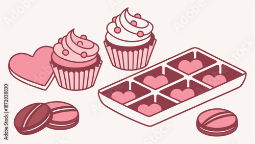 Delicious pink desserts and chocolates for Valentine's Day treats