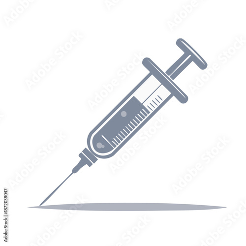 Hypodermic Syringe Filled with Liquid Injection for Healthcare Treatments and Immunization Protocols