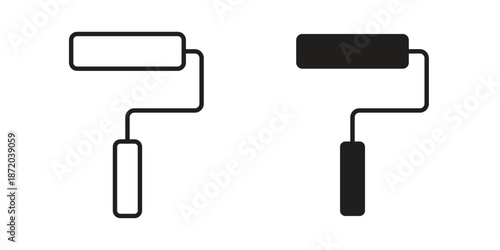 Paint roller icons. Vector graphic. Editable vector stroke. EPS 10.