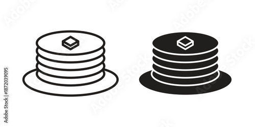 pancakes icons. Vector graphic. Editable vector stroke. EPS 10.