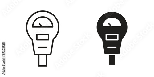 Parking meter icons. Vector graphic. Editable vector stroke. EPS 10.