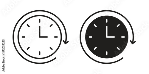 Past time icons. Vector graphic. Editable vector stroke. EPS 10.