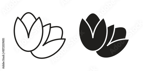 Pistachio icons. Vector graphic. Editable vector stroke. EPS 10.