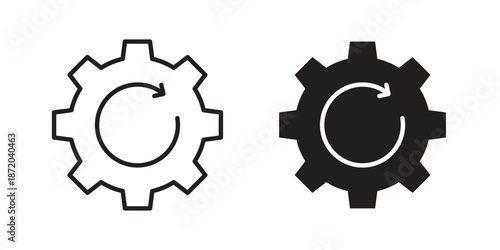 Recovery gear icons. Vector graphic. Editable vector stroke. EPS 10.